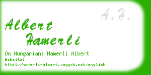 albert hamerli business card